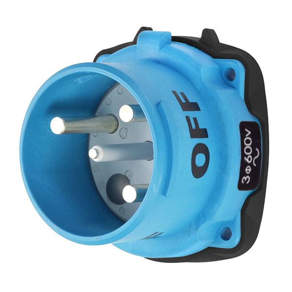 33-68183-C-K14 - DS100C INLET POLY BLUE SIZE 4 TYPE 3R 3P+G 100A 600 VAC 60 Hz NO AUX